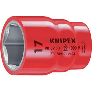 KNIPEX 98 37 17 Socket 3/8 Inch Drive 17mm 6 Point Standard | AA2FNM 10G286