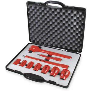 KNIPEX 98 99 11 S6 Insulated Socket Set 10-pieces 1/2 Inch | AB9MKV 2DZC5