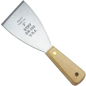 KRAFT TOOL CO. DW033 Stiff Scraper Stainless Steel 8-1/4 inch OAL | AG4VPK 35EM43