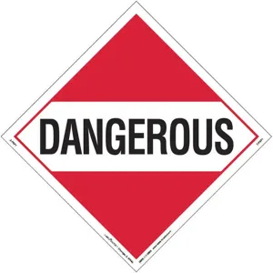 LABELMASTER 19UA38 Placard 10-3/4 Inch x 10-3/4 Inch Dangerous PK10 | AG9EPT