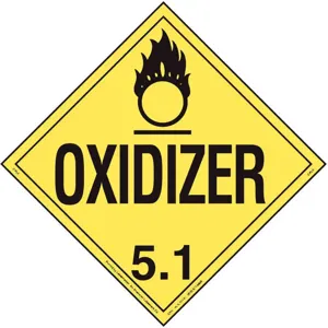 LABELMASTER 19UA43 Placard 10-3/4 Inch x 10-3/4 Inch Oxidizer | AG9EPY