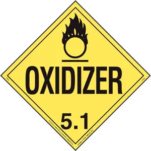 LABELMASTER 19UA65 Placard 10-3/4 Inch x 10-3/4 Inch Oxidizer PK10 | AG9EQX