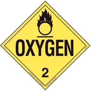 LABELMASTER 19UA69 Placard 10-3/4 Inch x 10-3/4 Inch Oxygen | AG9ERB