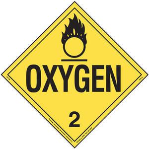 LABELMASTER 35ZL63 Oxygen Placard 10-3/4 Inch x 10-3/4 Inch Oxygen | AH6GZQ