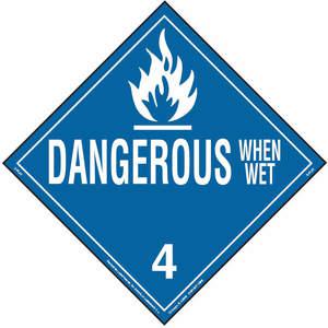 LABELMASTER 35ZL70 Schild „Gefährlich bei Nässe“, 10-3/4 Zoll Höhe | AH6GZY