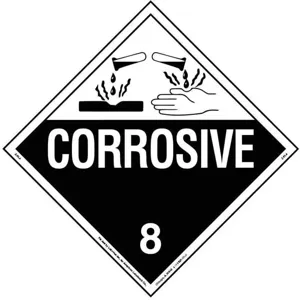 LABELMASTER 35ZL78 Corrosive Placard 10-3/4 Inch x 10-3/4 Inch Vinyl | AH6HAG