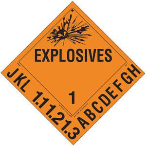 LABELMASTER 35ZM04 Explosive Placards 10-3/4 Inch x 10-3/4 Inch | AH6HBJ