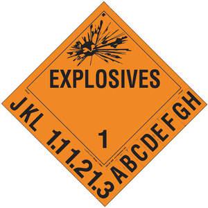 LABELMASTER 35ZM05 Explosive Placards 10-3/4 Inch x 10-3/4 Inch | AH6HBK