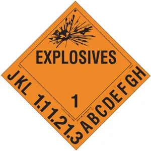 LABELMASTER 35ZM05 Explosive Placards 10-3/4 Inch x 10-3/4 Inch | AH6HBK