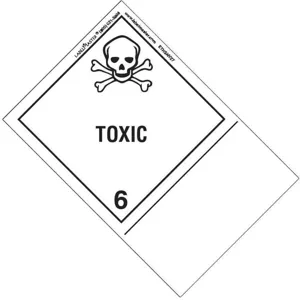 LABELMASTER ETHSNV27 Toxic Label 100 mm x 150mm Polypropylene 500 | AH6GRN 35ZJ93