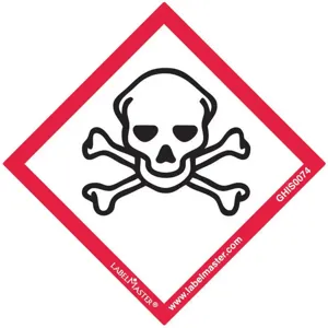 LABELMASTER GHIS0074 GHS Skull and Crossbones Label 2 Inch x 2 Inch 50 | AH6GKN 35ZH50