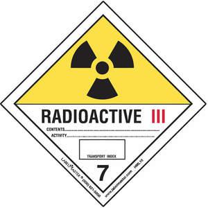 LABELMASTER HML16 Radioactive Label 100mm x 100mm Paper | AH6GVT 35ZK67