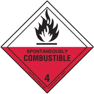 LABELMASTER HML21 Spontaneous Combust Label 100mm x 100mm 500 | AH6GRU 35ZJ98