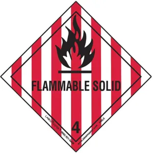 LABELMASTER HML5 Flammable Solid Label 100mm x 100mm 500 | AH6GTN 35ZK17