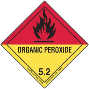 LABELMASTER HML52 Organic Peroxide Label 100mm x 100mm Paper | AH6GUF 35ZK33