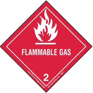 LABELMASTER HML7 Flammable Gas Label 100mm x 100mm Paper 500 | AH6GTD 35ZK08