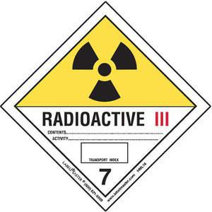 LABELMASTER HMSL16 Radioaktives Etikett 100 mm x 100 mm Polypropylen | AH6GVR 35ZK66