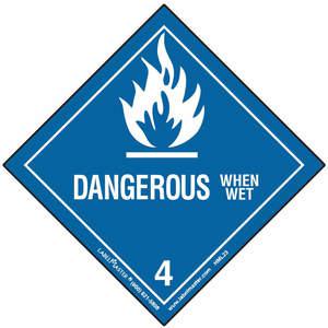 LABELMASTER HMSL230 Dangerous When Wet Label 100mm x 100mm 500 | AH6GTW 35ZK24