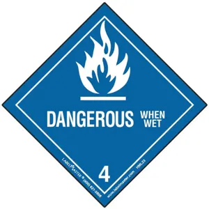 LABELMASTER HMSL230 Dangerous When Wet Label 100mm x 100mm 500 | AH6GTW 35ZK24