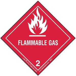 LABELMASTER HMSL70 Flammable Gas Label 100mm x 100mm Polypropylene 500 | AH6GTB 35ZK06