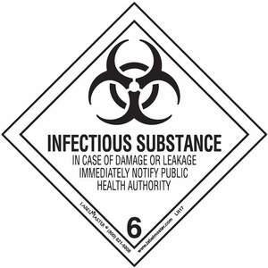 LABELMASTER LR17 Infectious Substance Label 100mm x 100mm 500 | AH6GWN 35ZK90
