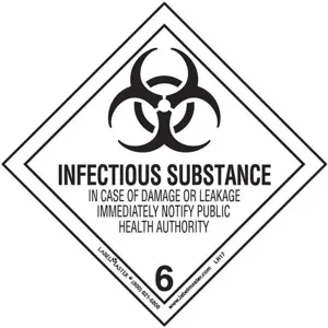 LABELMASTER LR17 Infectious Substance Label 100mm x 100mm 500 | AH6GWN 35ZK90