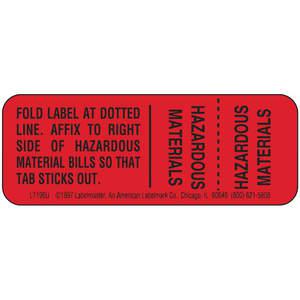 LABELMASTER LT196U Hazmat Shipping Label 3/4 Inch x 2 Inch Paper 500 | AH6GYH 35ZL33