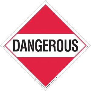 LABELMASTER 19UA36 Placard 10-3/4 Inch x 10-3/4 Inch Dangerous PK10 | AG9EPQ