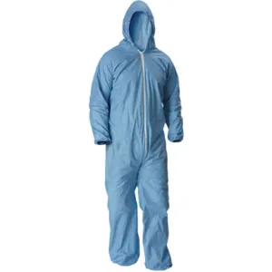 LAKELAND LS7428-2XB Flame-Resistant Hooded Coverall Blue Elastic 2XL | AH2MYQ 29WT77