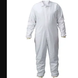 LAKELAND PBLC314-2432 Lab Coverall Chest Size 32 30 x 32 White | AF7HWQ 21DN94