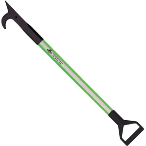 LEATHERHEAD TOOLS DBL-14AH-D Pike Pole, Solid Pole, D-Handle, American Hook, 168 Inch Length, Lime | CD4CQB