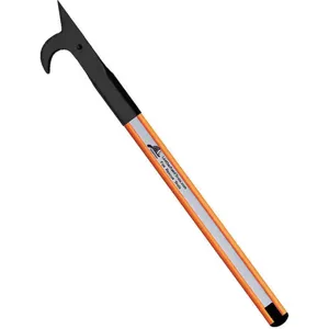 LEATHERHEAD TOOLS DBO-14AH-B Pike Pole, Solid Pole, Rubber Bumper, American Hook, 168 Inch Length, Orange | CD4CNT