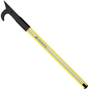 LEATHERHEAD TOOLS DBY-4AH-B Pike Pole, Solid Pole, Rubber Bumper, American Hook, 48 Inch Length, Yellow | CD4CQK