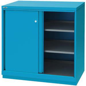 LISTA XSHSSD0900/CB Sliding Door Shelf Cabinet 3 Shelf Blue | AA6BBL 13P609