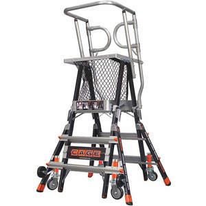 LITTLE GIANT LADDERS 18503-240 Adjustable Cage Platform Ladder 5 Feet Fiberglass | AH6VBA 36GL22