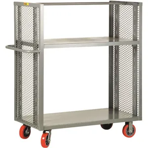 LITTLE GIANT DET2-A-3048-6PY Bulk Storage Cart 2 Shelves 48 x 30 | AA8PEJ 19G749