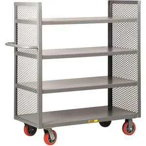 LITTLE GIANT DET4-3060-6PY Bulk Storage Cart 4 Shelves 60 x 30 | AA8PEP 19G755