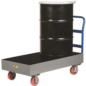 LITTLE GIANT SSB-5125-6PYBK Two Drum Spill Platform Cart 14 Inch Height | AG3FHZ 33HY63