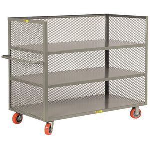 LITTLE GIANT T3-2448-6PY Stock Cart With 3-sides 24-1/2 Inch Width | AB9DZV 2CFP1