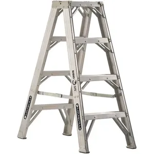 LOUISVILLE AM1104HD Twin Front Ladder Aluminium 4 Feet 375 Lb. | AC7AJV 36Y366