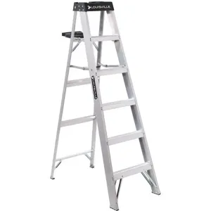 LOUISVILLE AS3006 Stepladder Aluminium 6 Feet 300 Lb. | AC7AKW 36Y391