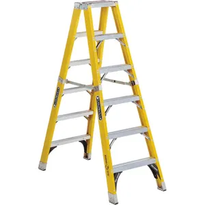 LOUISVILLE FM1106HD Twin Front Ladder Fiberglass 6 Feet 375 Lb. | AC7ANC 36Y450