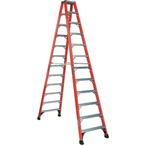 LOUISVILLE FM1412HD Double Sided Stepladder Fg 12 Feet Height 375 Lb Cap | AA9DTT 1CMU1