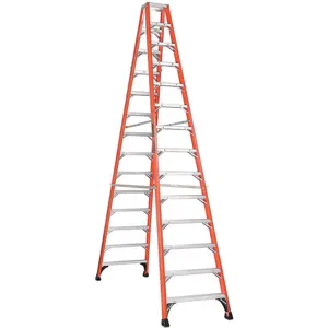 LOUISVILLE FM1414HD Double Sided Stepladder Fg 14 Feet Height 375 Lb Cap | AA9DTU 1CMU2