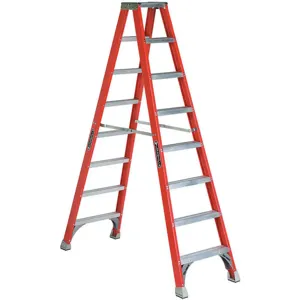 LOUISVILLE FM1508 Double Sided Stepladder Fg 8 Feet Height 300 Lb. Capacity | AA9DTY 1CMU6