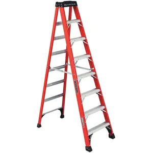 LOUISVILLE FS1408HD Stepladder Fiberglass 8 Feet Height 375 Lb Cap | AA9DTC 1CMR5