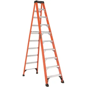 LOUISVILLE FS1410HD Stepladder Fiberglass 10 Feet Height 375 Lb Cap | AA9DTD 1CMR6