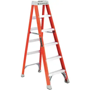 LOUISVILLE FS1506 Stepladder Fiberglass 6 Feet Height 300 Lb Cap | AA9DRV 1CMP7