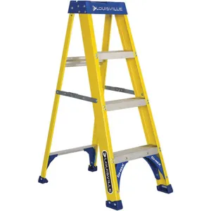 LOUISVILLE FS2004 Stepladder Fiberglass 4 Feet Height 250 Lb Cap | AA9DTJ 1CMT2