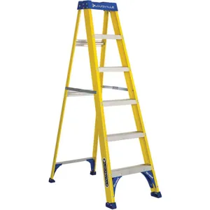 LOUISVILLE FS2006 Stepladder Fiberglass 6 Feet Height 250 Lb Cap | AA9DTK 1CMT3